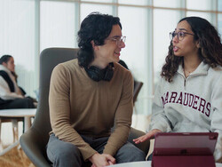 Two Students Talking at The Hub MSU 1